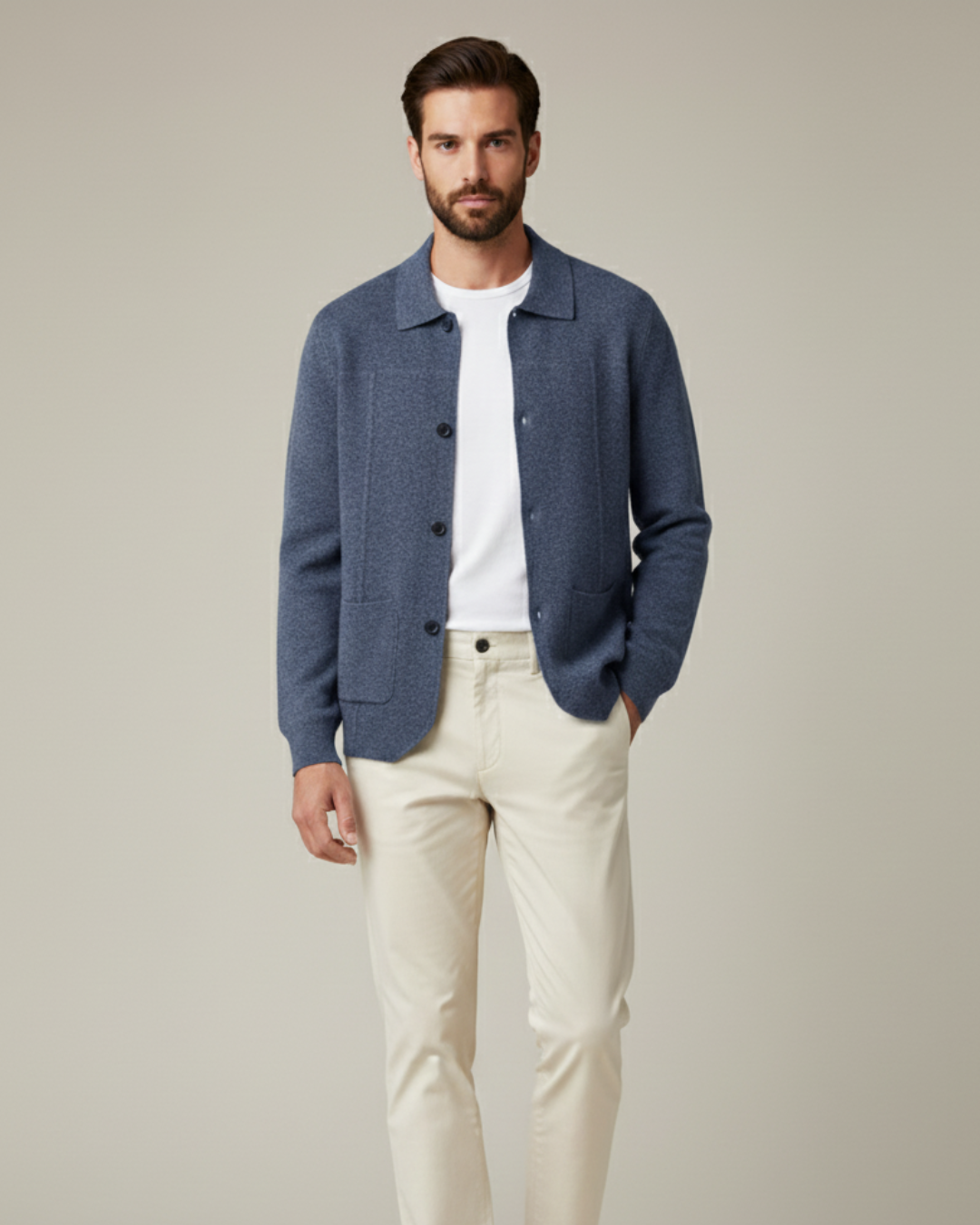 Grant – 100% Cashmere Button Overshirt