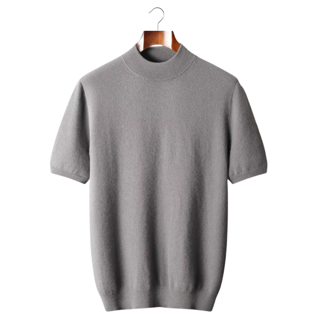 Callum – 100% Cashmere Mock Neck T-Shirt