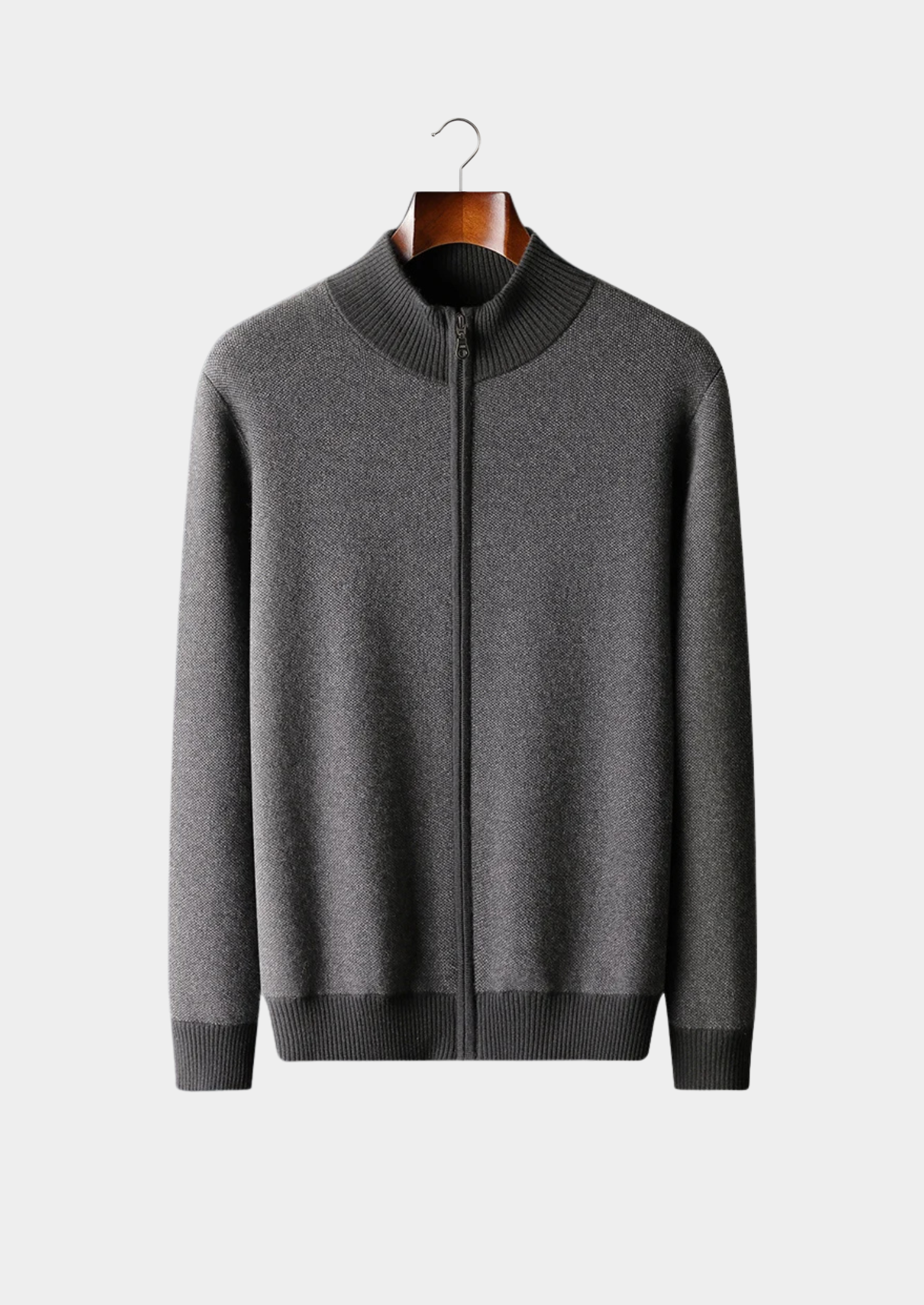 Grayson – 100% Cashmere Jacquard Zip Cardigan