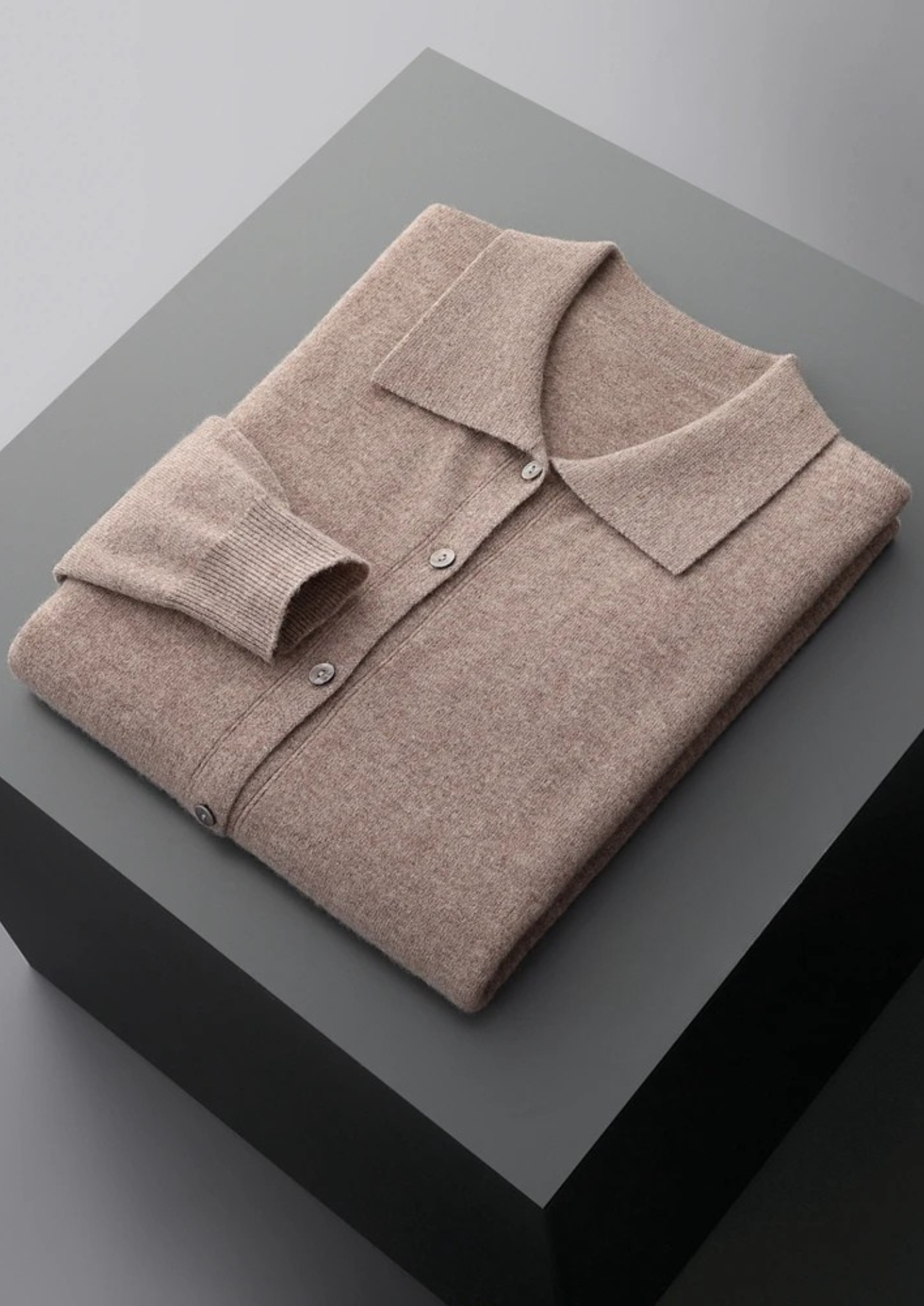 Carter – 100% Cashmere Polo Cardigan