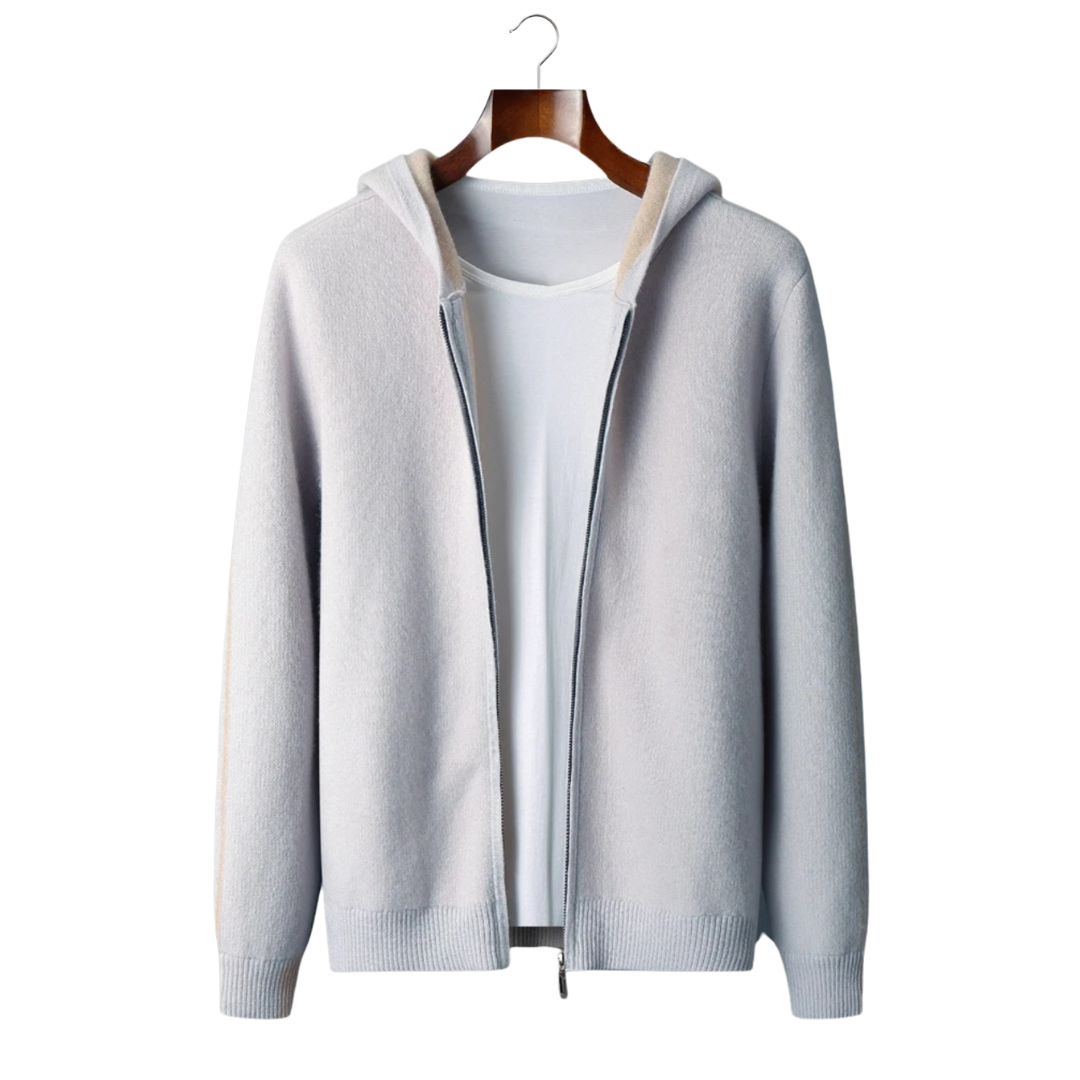 Lawson – 100% Cashmere Two-Tone Zipper Hoodie