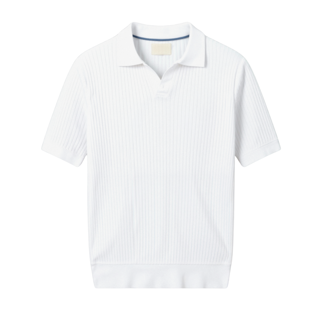 White polo shirt on a white background